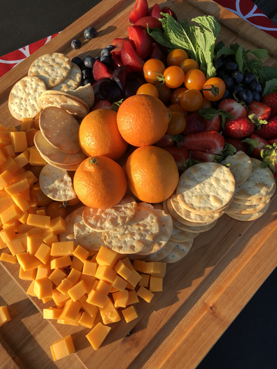 Beautiful fruit and cheese spread from Stock-up.